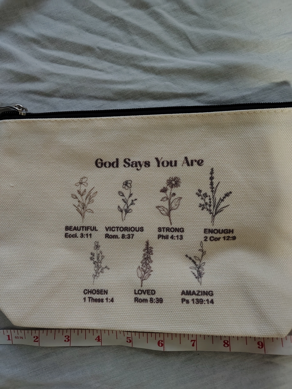Canvas Travel Bag with Inspirational 'God Says You Are' Floral Print
